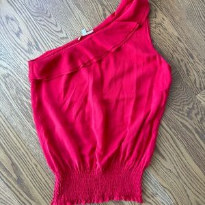 Gianni Bini Red One shoulder Top Size XS